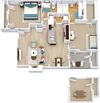 Floor Plan 2 Bed 2 Bath 971- 1069 sqft